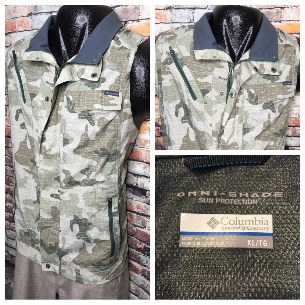 Columbia Camo Lightweight Vest Vented Omni Shade